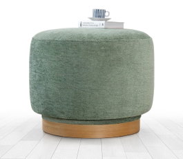 Atelier Del Sofa Puf de Algodón Verde Giratorio